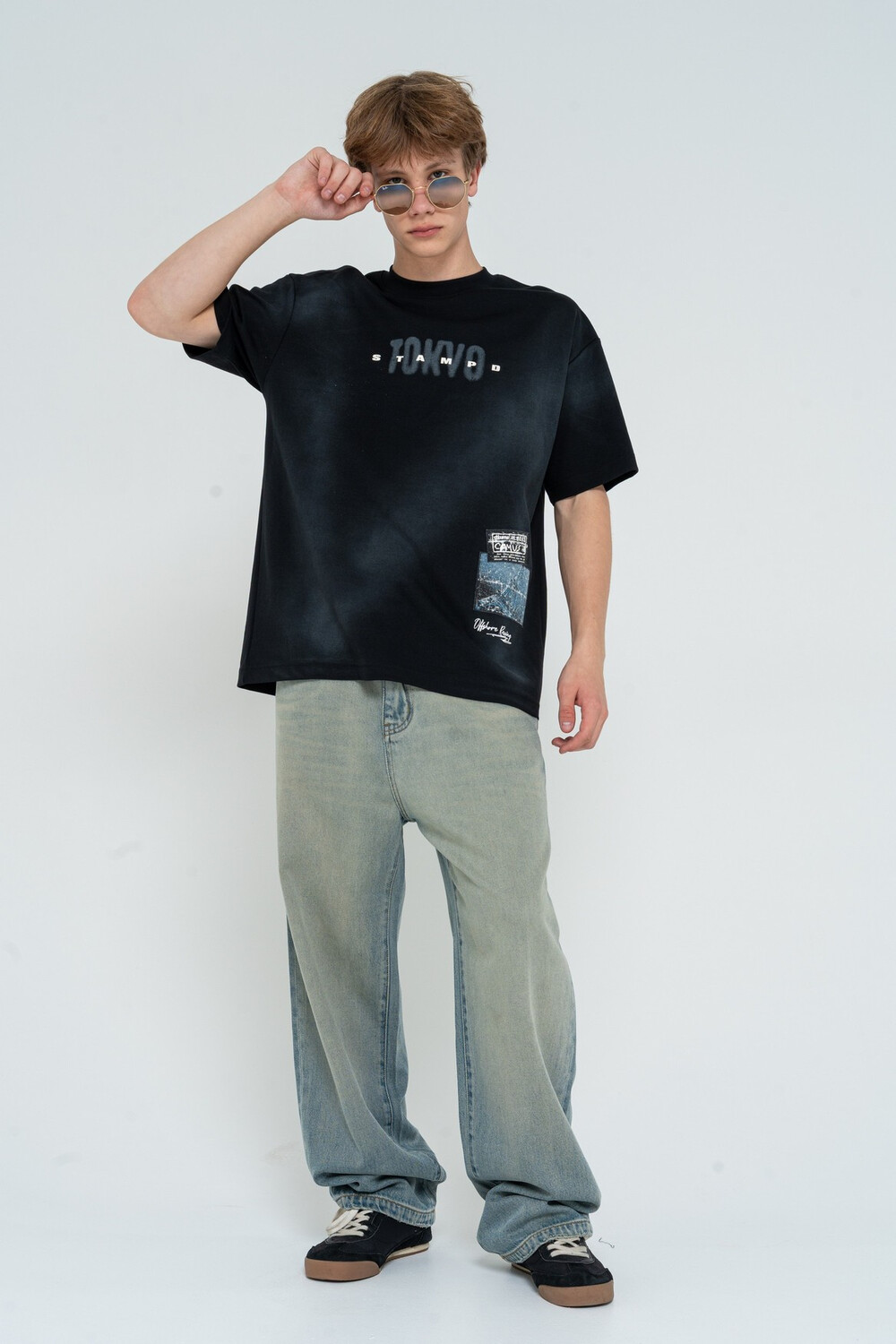 Футболка TOKIO черная для мальчика 134-164