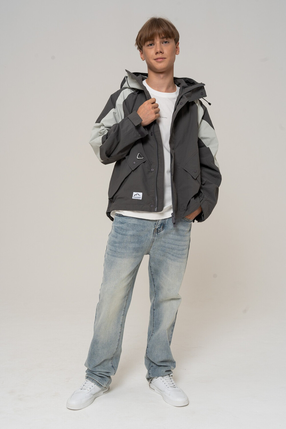 Ветровка X&S серый унисекс 140-170