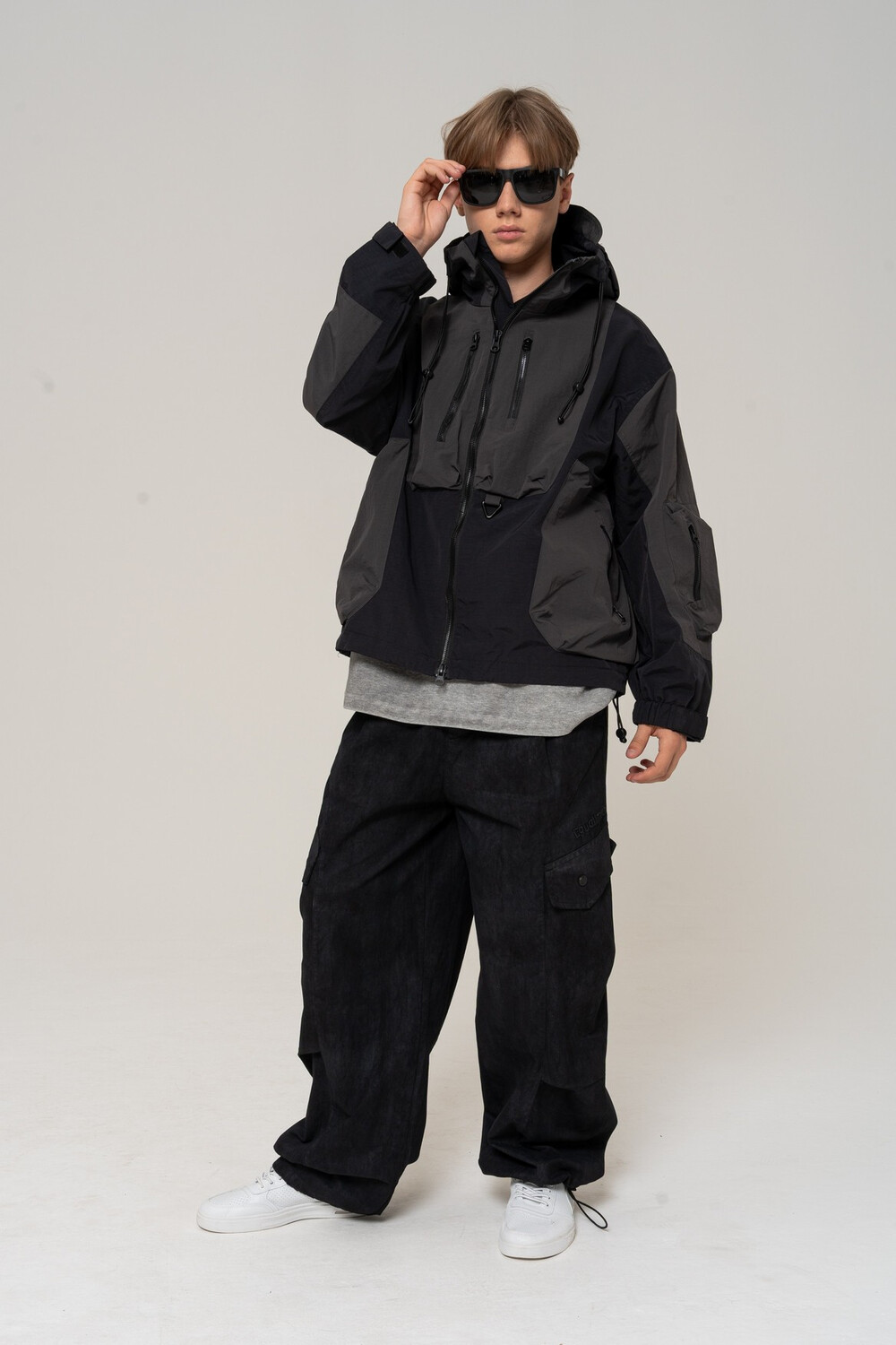 Ветровка X&S тем.синий- антрацит унисекс 140-170